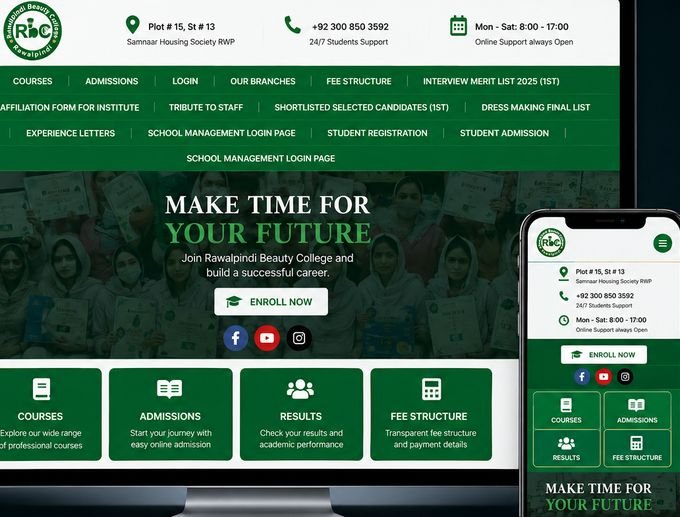 Rawalpindi Beauty College website